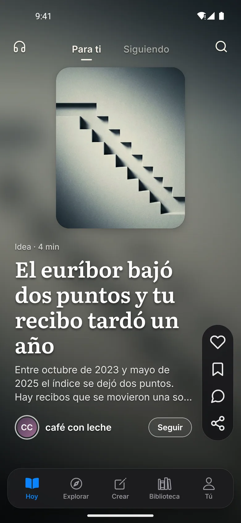 Captura real del feed de Margen